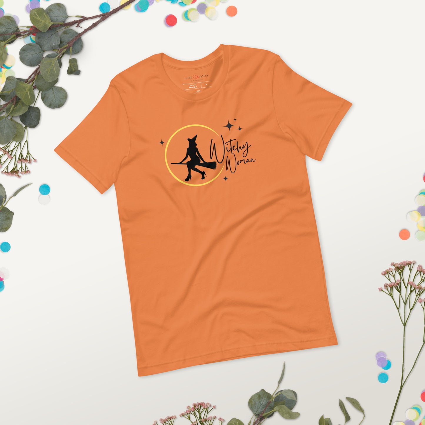 Unisex Tee: Witchy Woman (yellow moon)