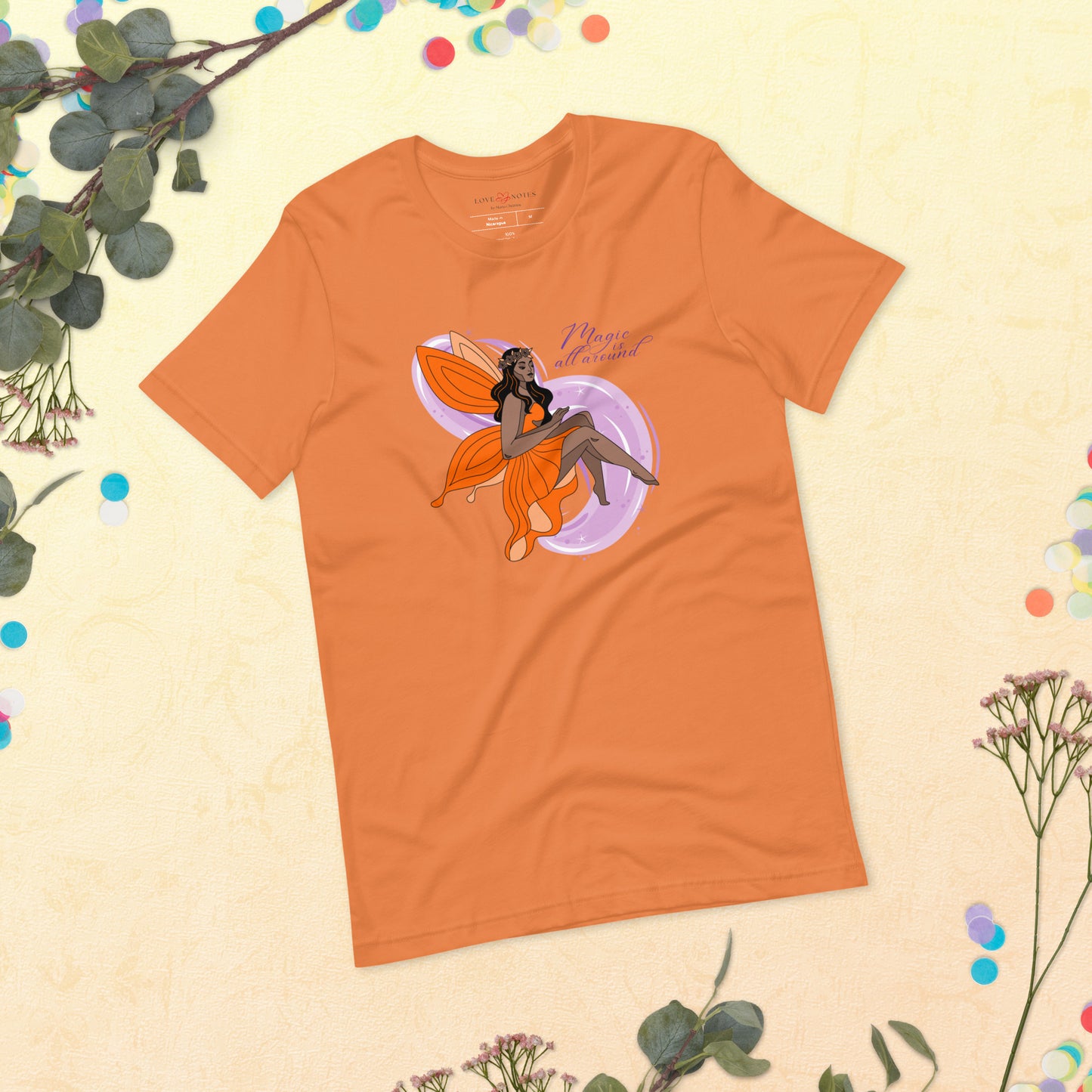 Unisex Tee: Orange Fairy | Magic is All Around