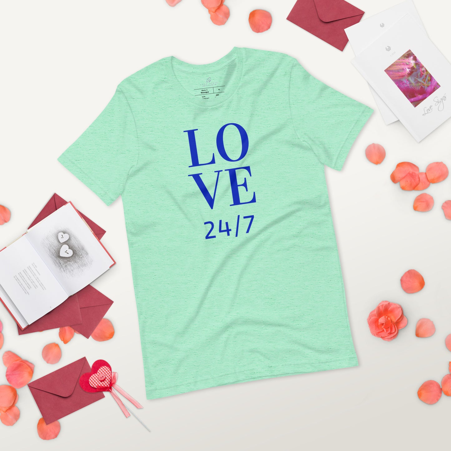 Unisex Tee Bella + Canvas 3001: Love 24/7 (blue text)