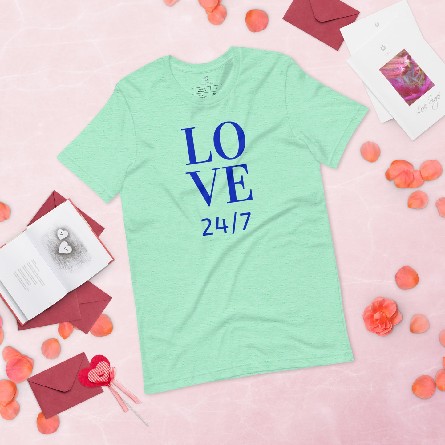 Unisex Tee Bella + Canvas 3001: Love 24/7 (blue text)