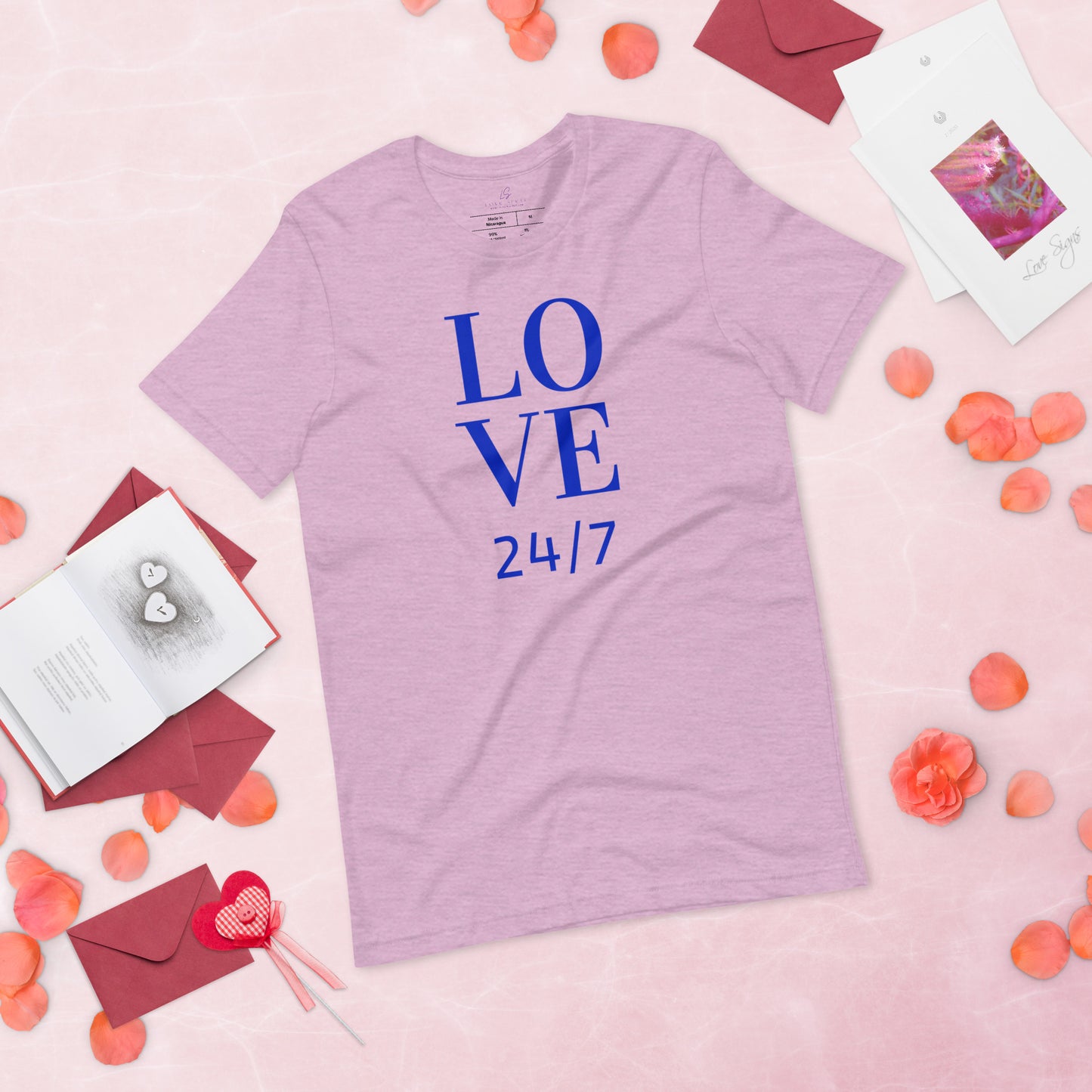 Unisex Tee Bella + Canvas 3001: Love 24/7 (blue text)