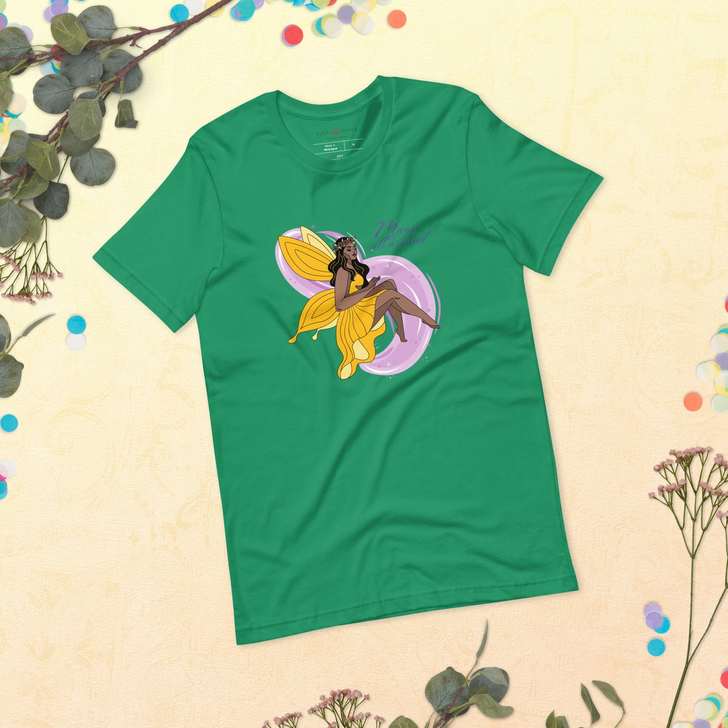 Unisex Tee: Yellow Fairy | Magic is All Around