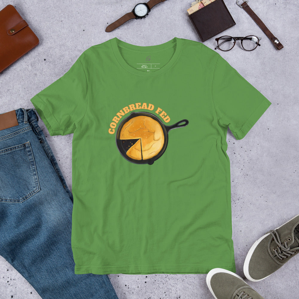 Unisex Tee: Cornbread Fed (skillet)(Style 3/3)