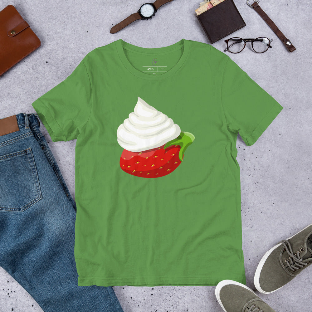Unisex Tee: Strawberry & Whipped Cream