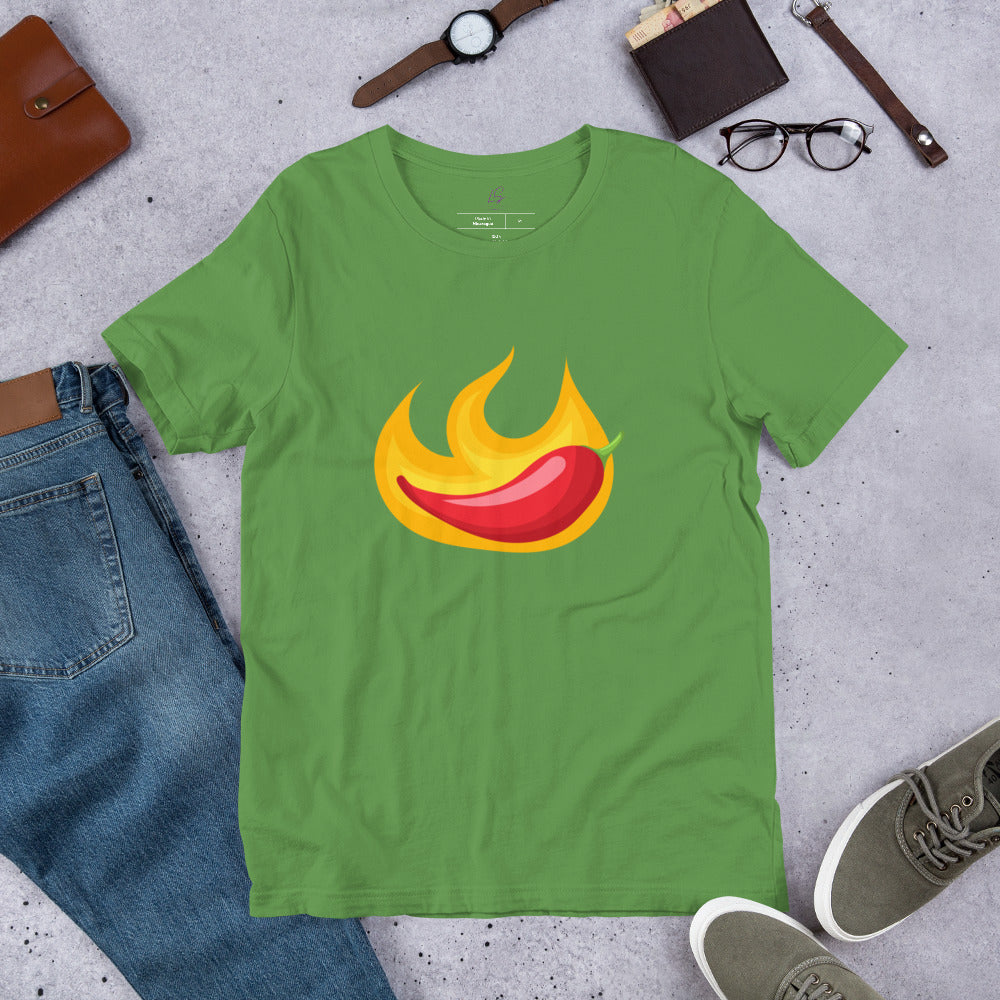 Unisex Tee: Chili Pepper in Flames