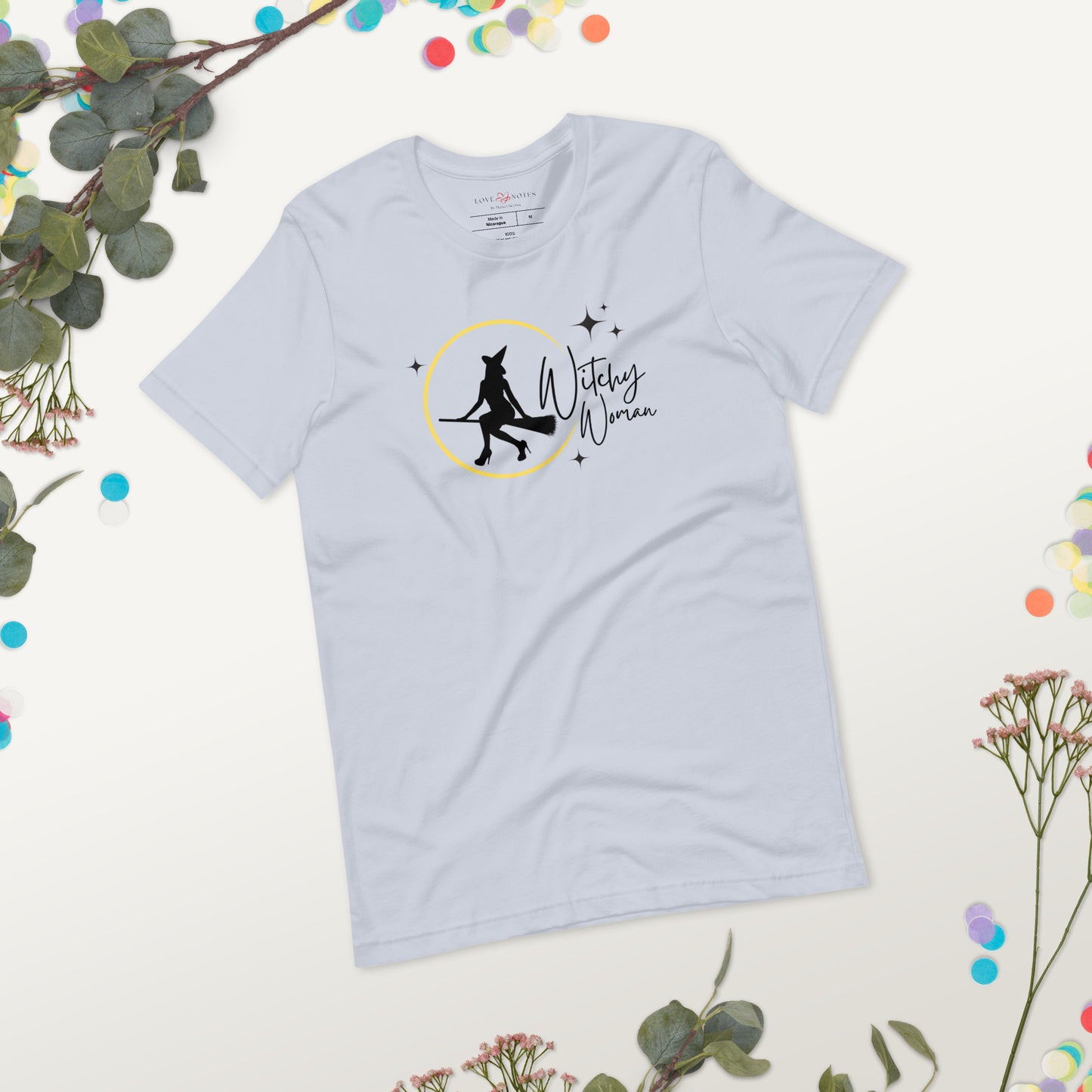 Unisex Tee: Witchy Woman (yellow moon)