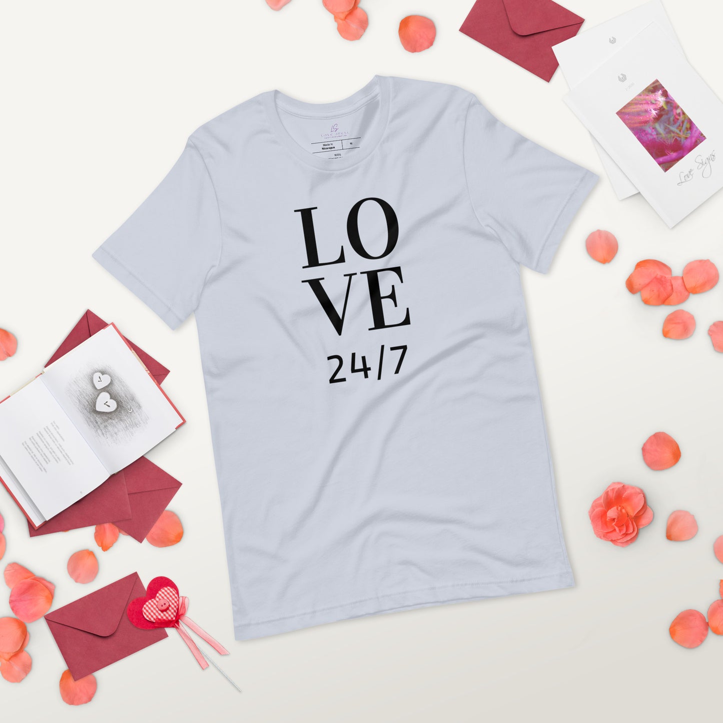Unisex Tee Bella + Canvas 3001: Love 24/7 black text)