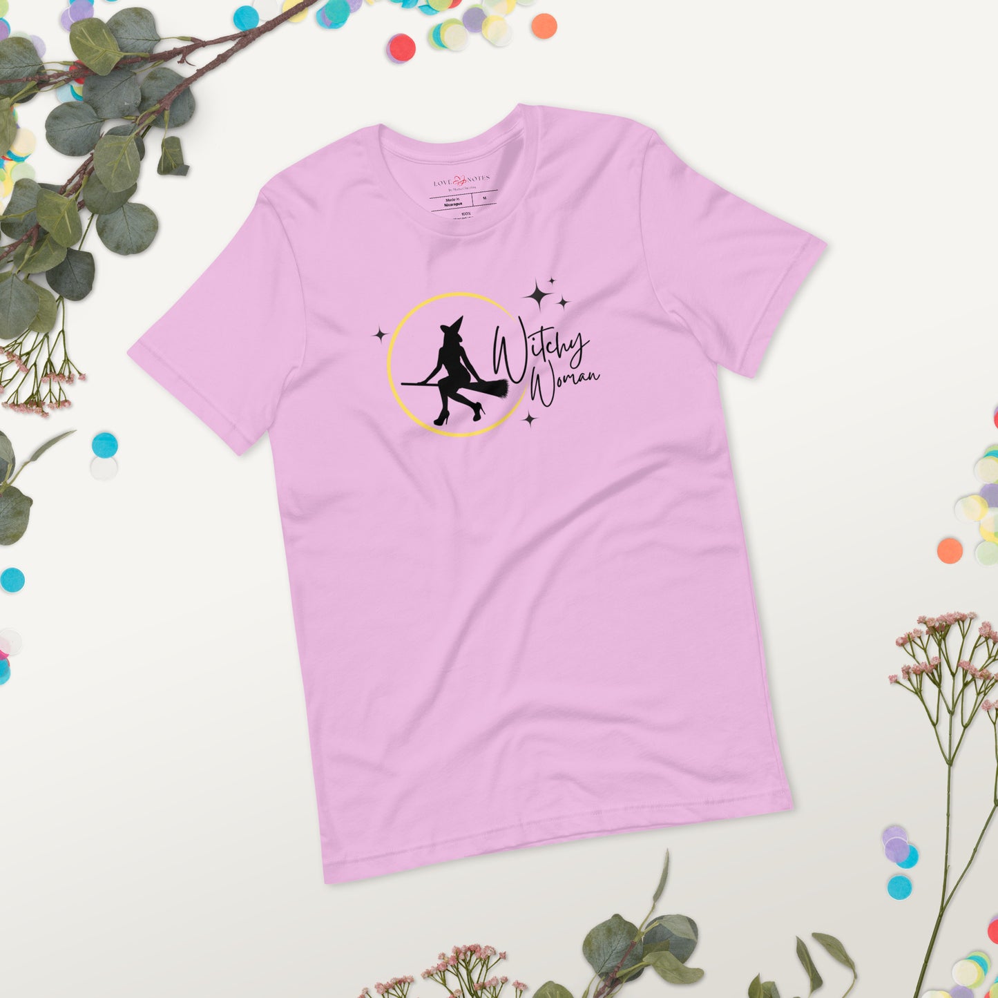 Unisex Tee: Witchy Woman (yellow moon)
