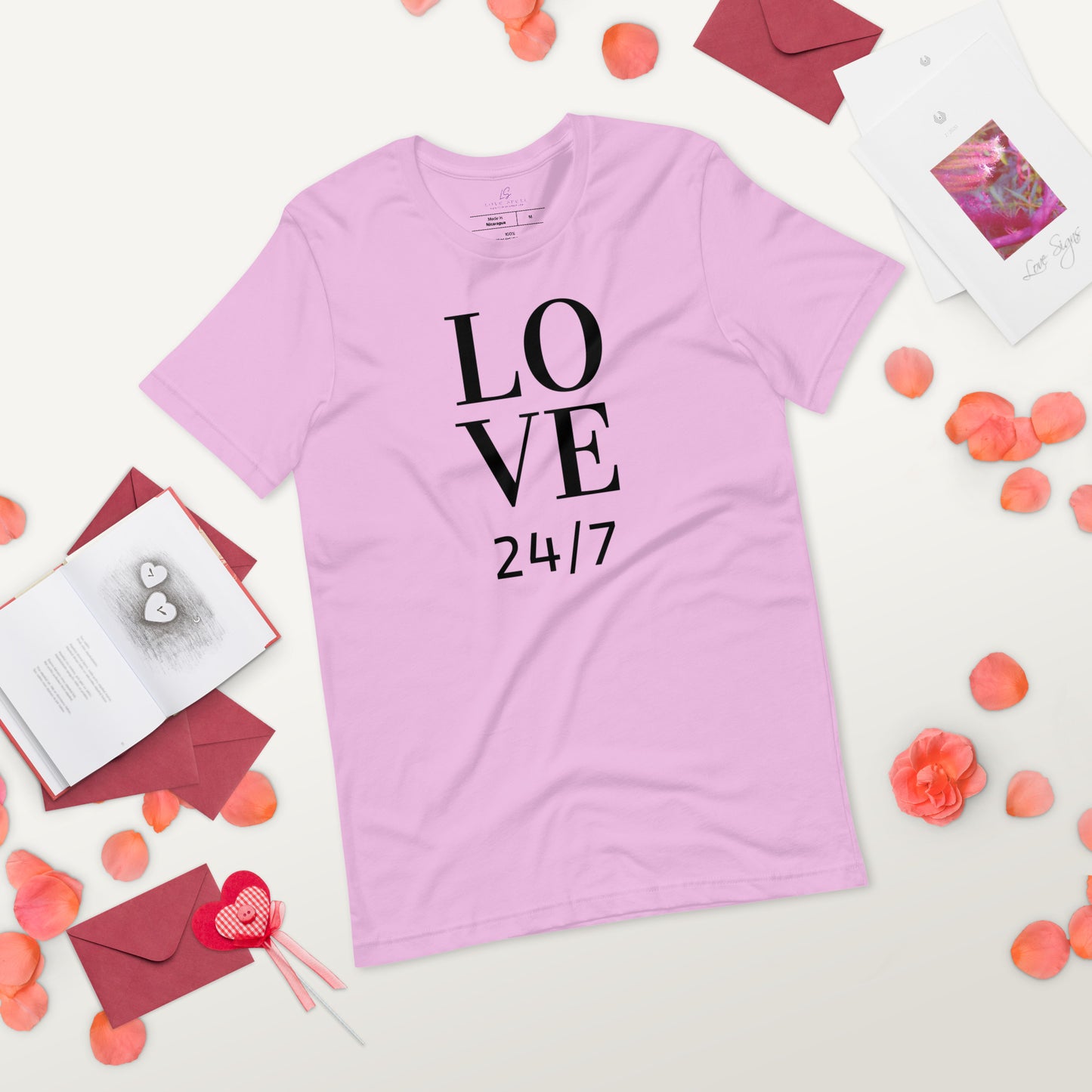Unisex Tee Bella + Canvas 3001: Love 24/7 black text)