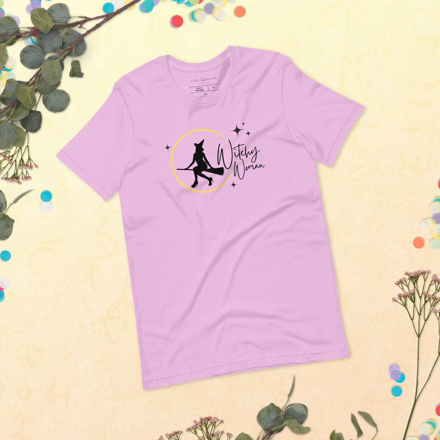 Unisex Tee: Witchy Woman (yellow moon)