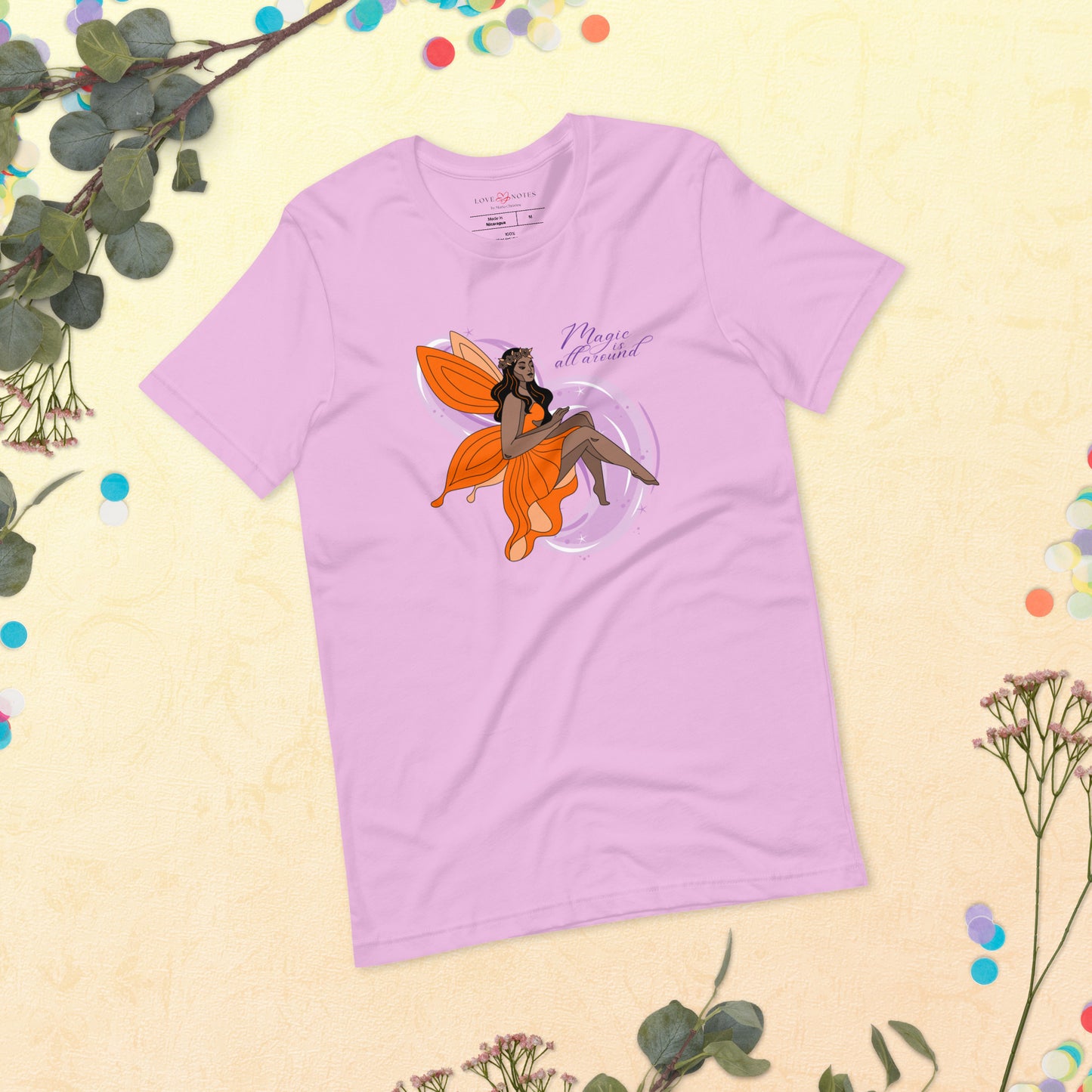 Unisex Tee: Orange Fairy | Magic is All Around