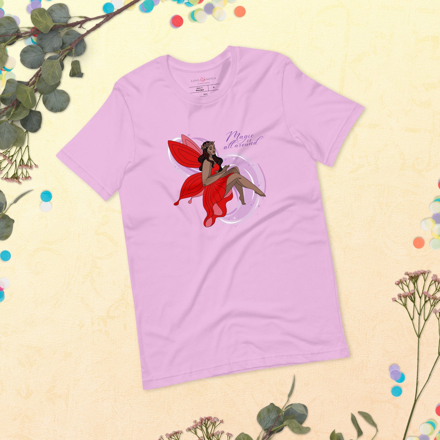 Unisex Tee: Red Fairy | Magic is All Around