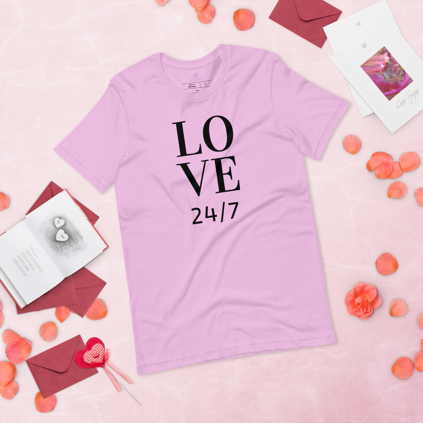 Unisex Tee Bella + Canvas 3001: Love 24/7 black text)