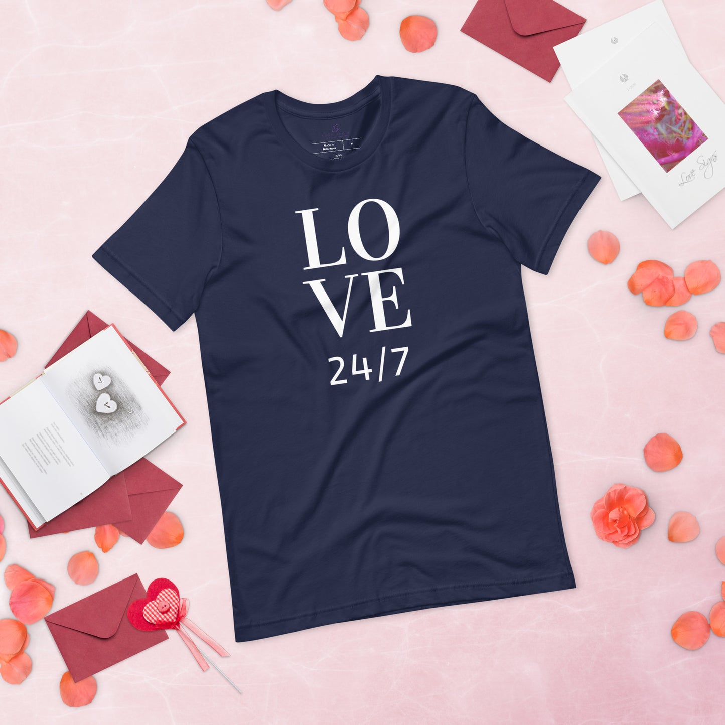Unisex Tee Bella + Canvas 3001: Love 24/7 (white text)
