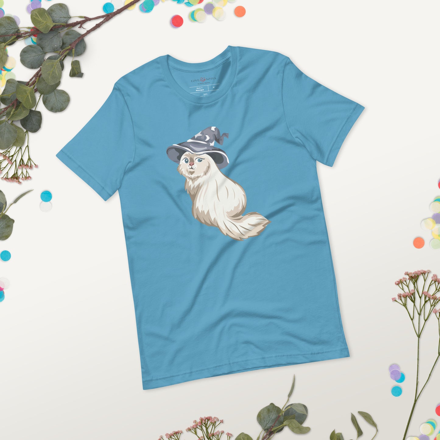 Unisex Tee Bella + Canvas 3001: Fluffy Witch Cat