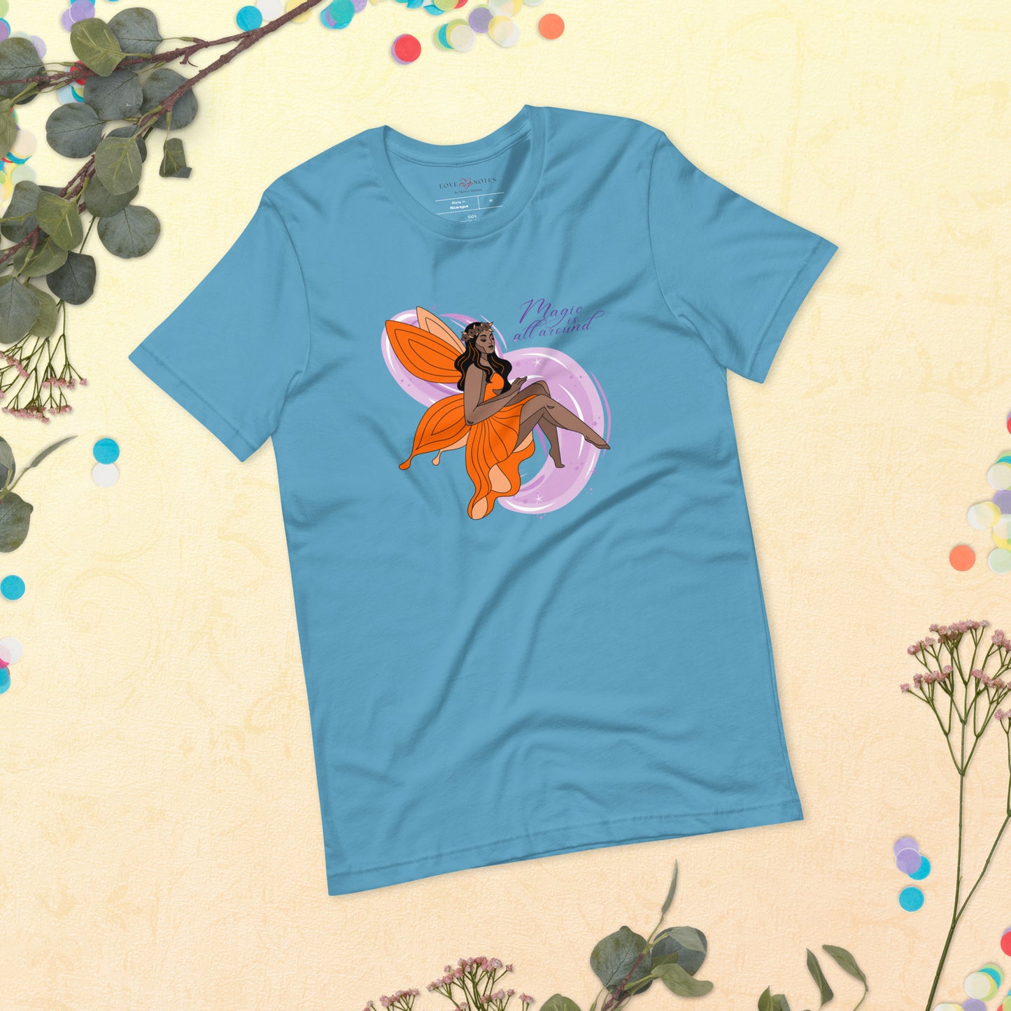 Unisex Tee: Orange Fairy | Magic is All Around