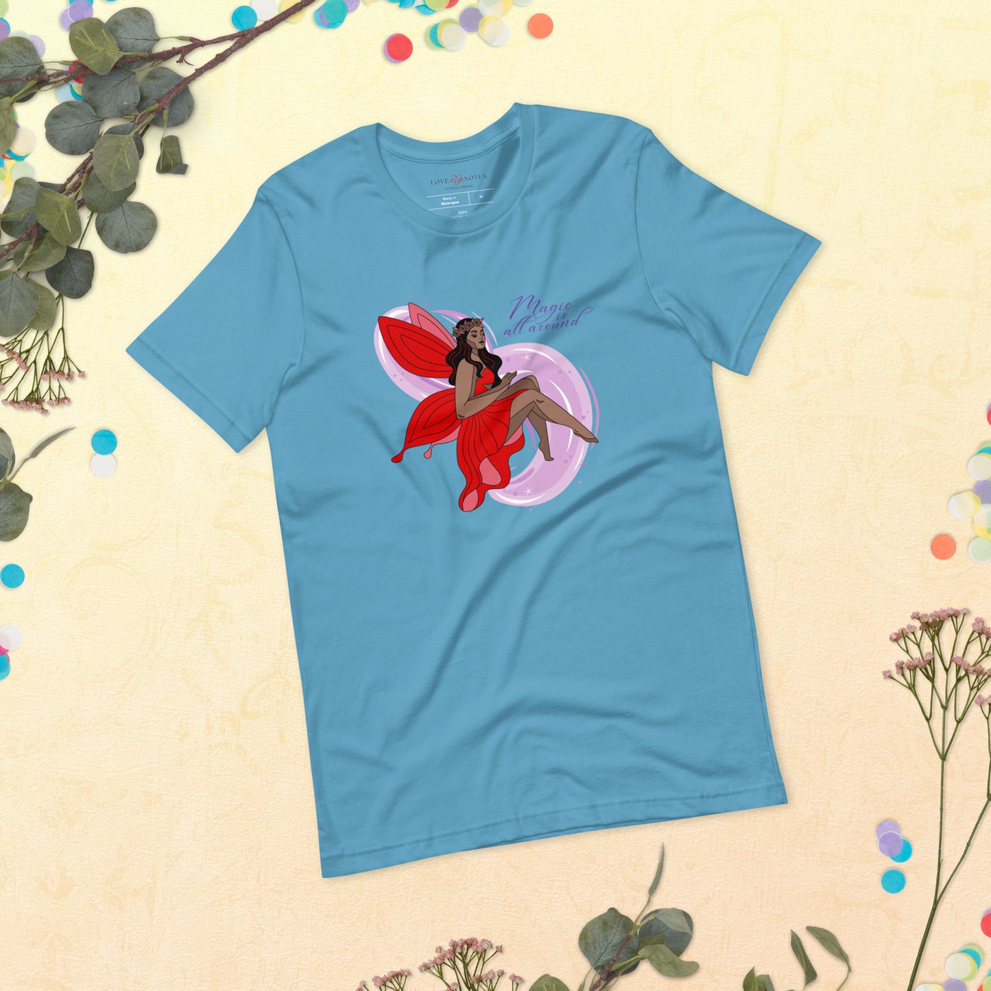 Unisex Tee: Red Fairy | Magic is All Around