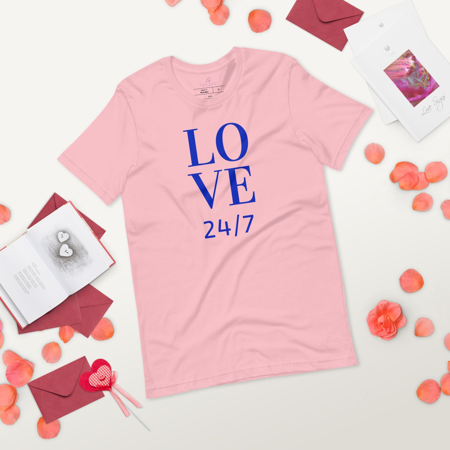 Unisex Tee Bella + Canvas 3001: Love 24/7 (blue text)
