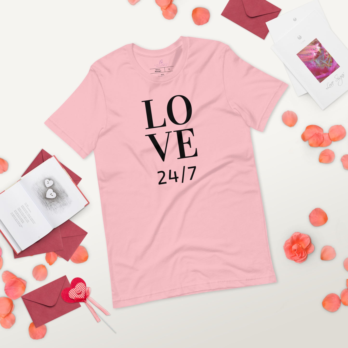 Unisex Tee Bella + Canvas 3001: Love 24/7 black text)