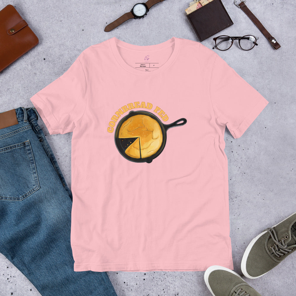 Unisex Tee: Cornbread Fed (skillet)(Style 3/3)