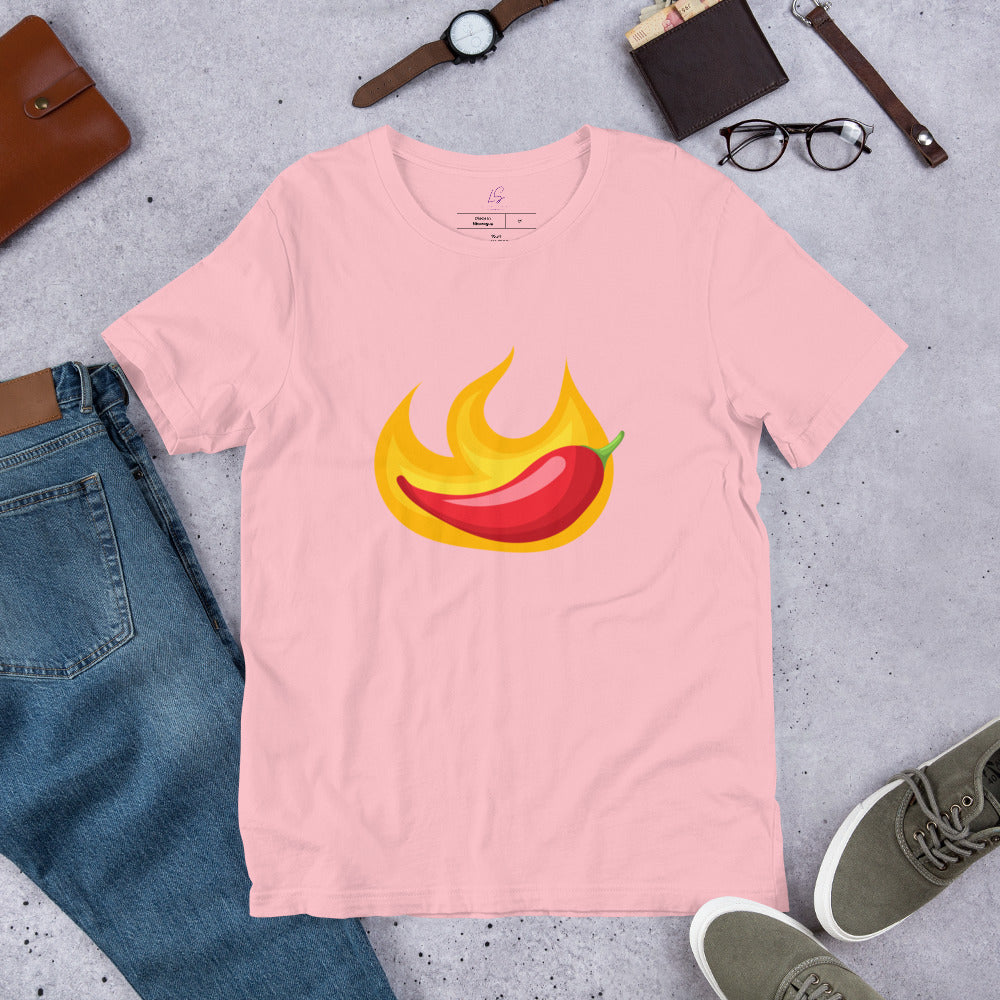 Unisex Tee: Chili Pepper in Flames
