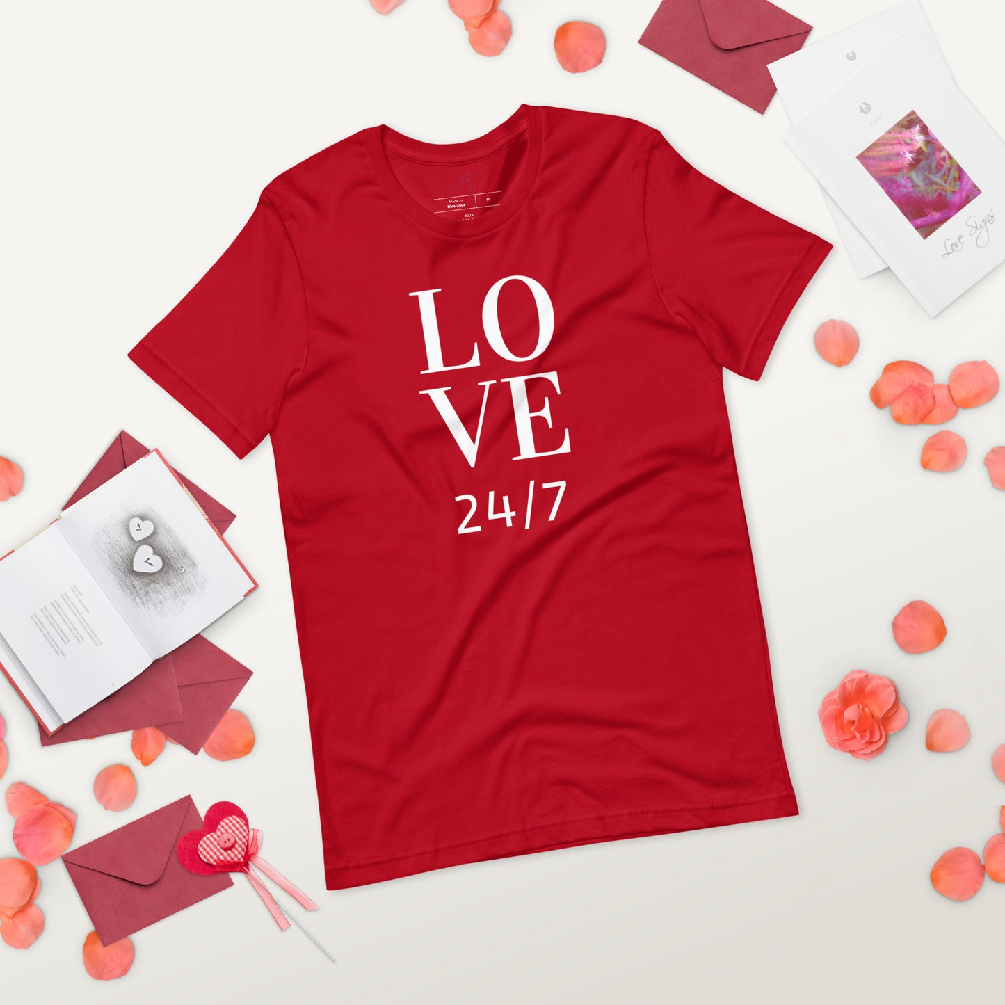 Unisex Tee Bella + Canvas 3001: Love 24/7 (white text)