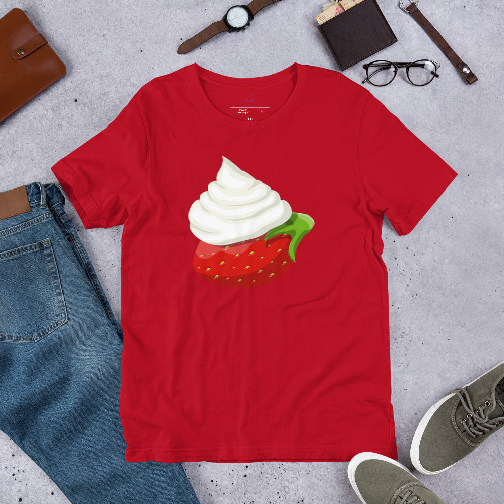 Unisex Tee: Strawberry & Whipped Cream