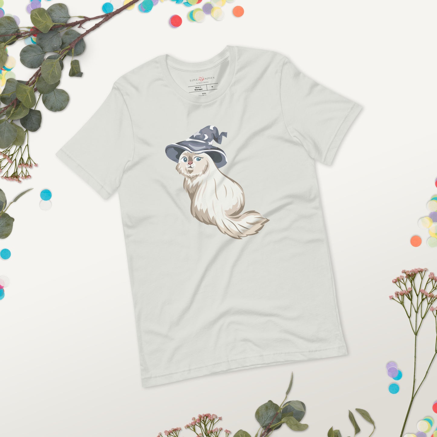 Unisex Tee Bella + Canvas 3001: Fluffy Witch Cat
