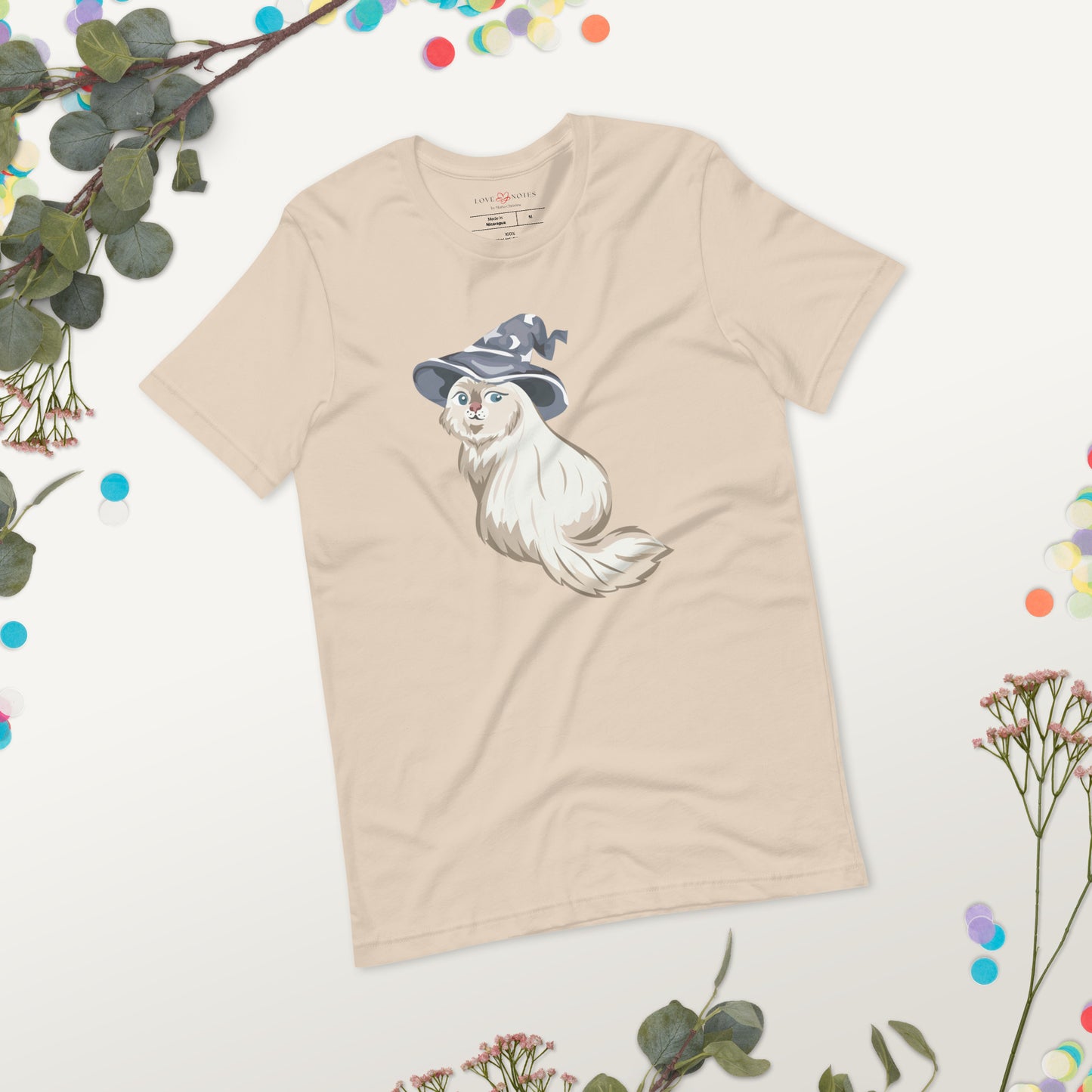 Unisex Tee Bella + Canvas 3001: Fluffy Witch Cat
