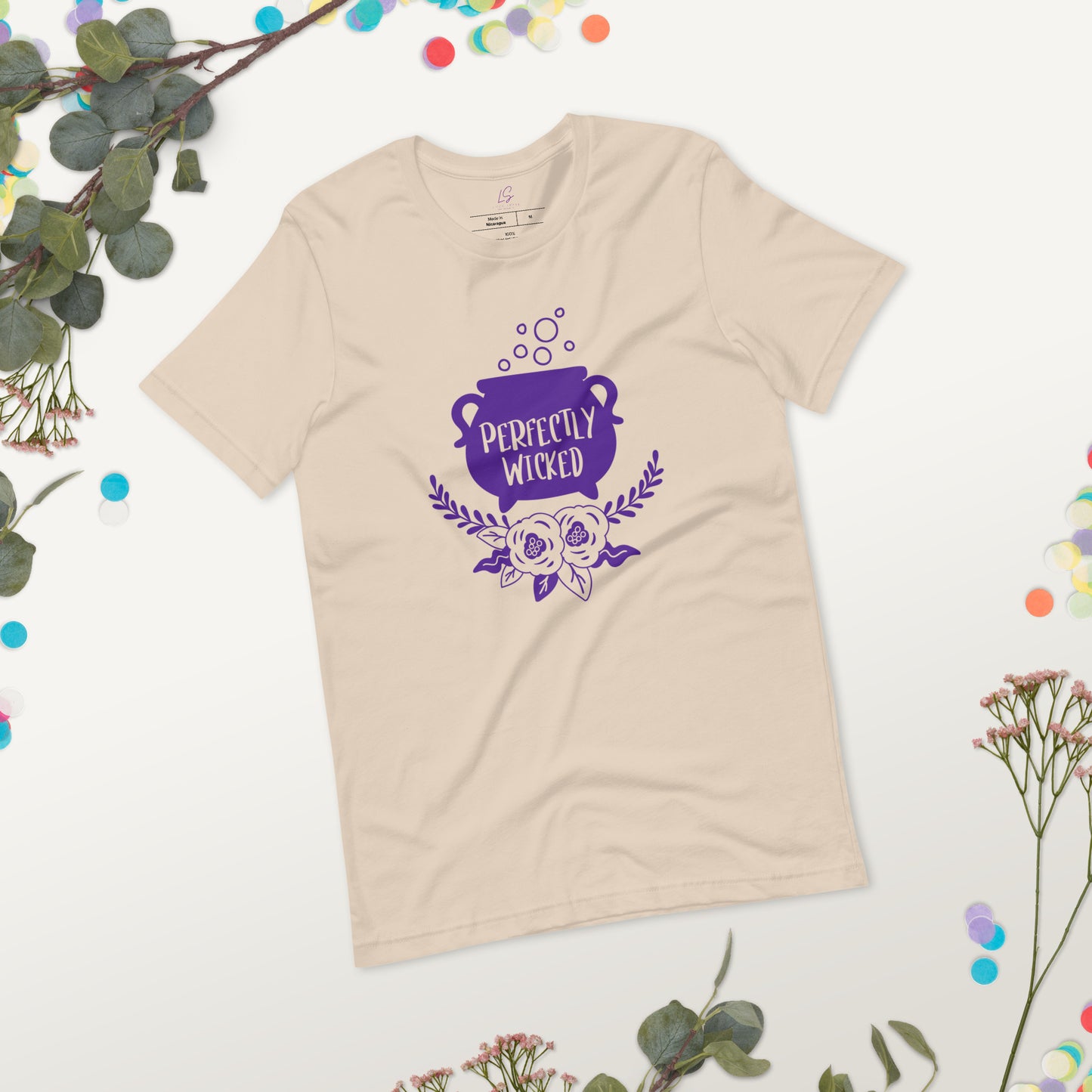 Unisex Tee Bella + Canvas 3001: Perfectly Wicked (cauldron/purple)