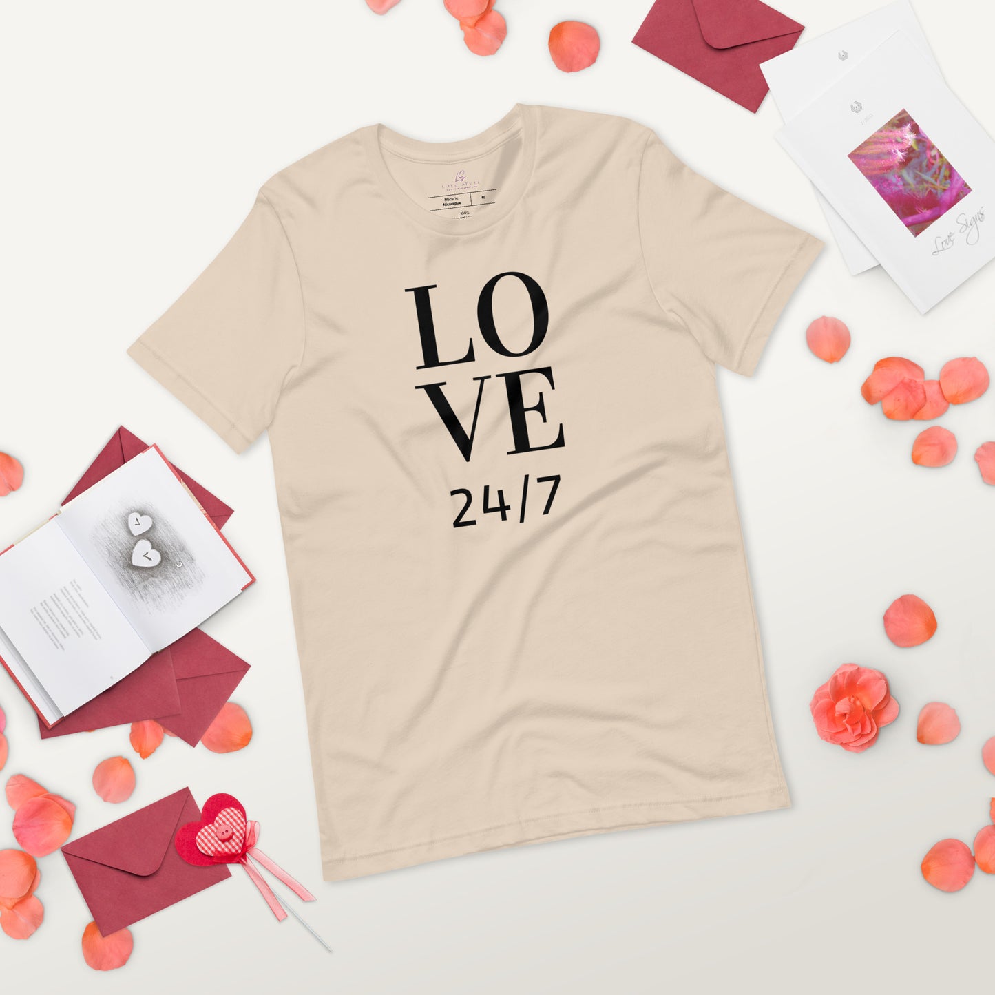 Unisex Tee Bella + Canvas 3001: Love 24/7 black text)