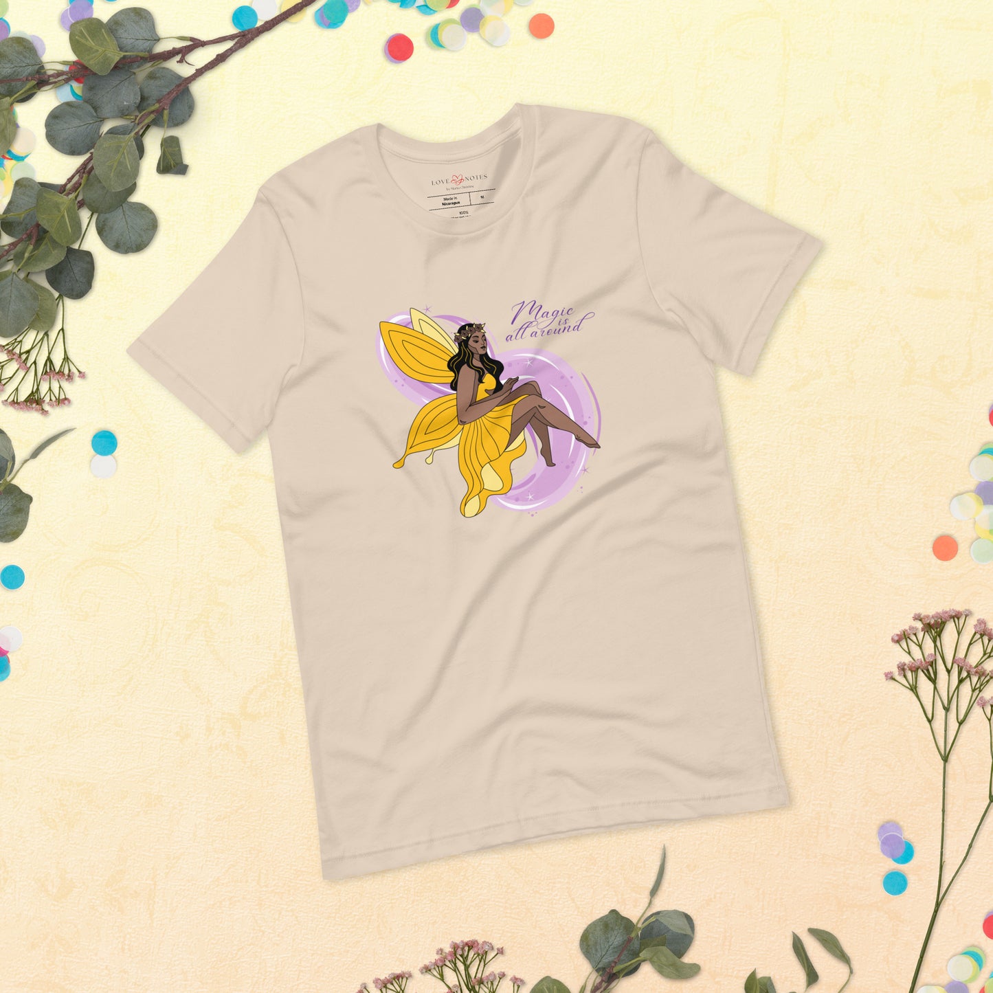 Unisex Tee: Yellow Fairy | Magic is All Around
