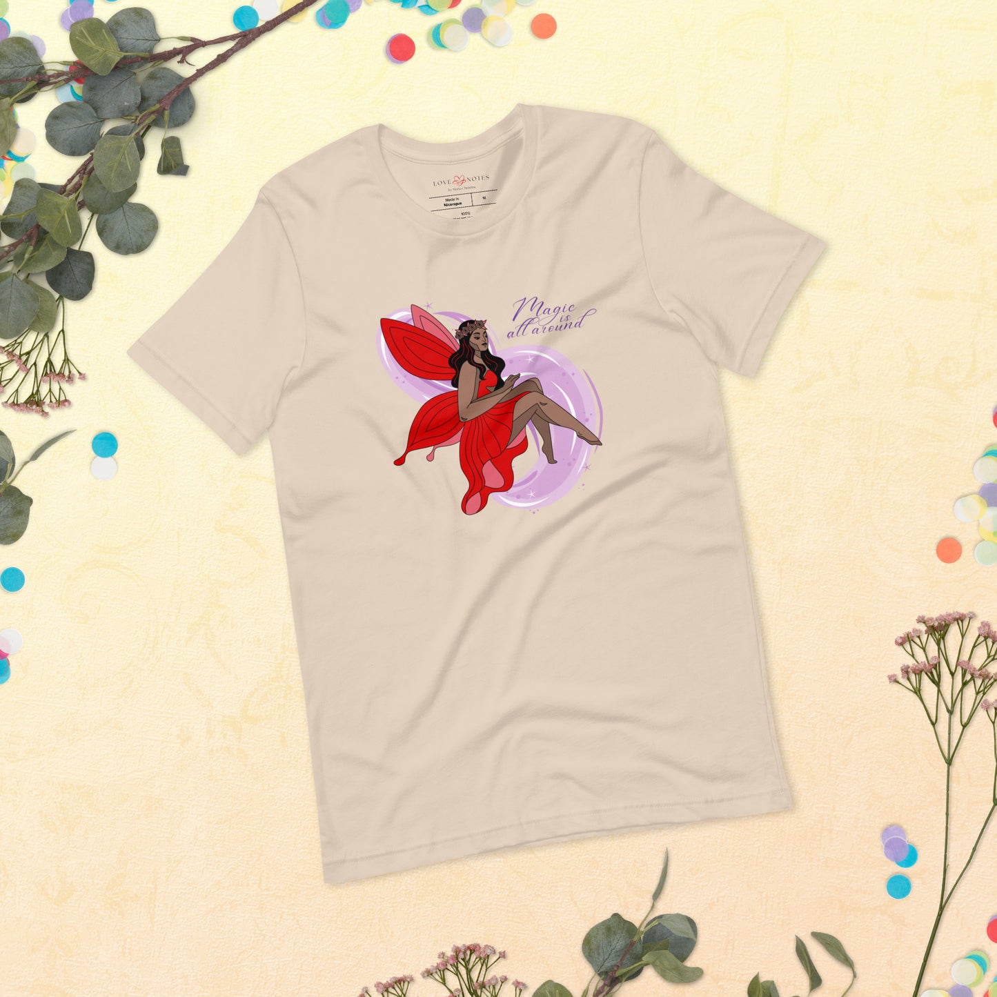 Unisex Tee: Red Fairy | Magic is All Around