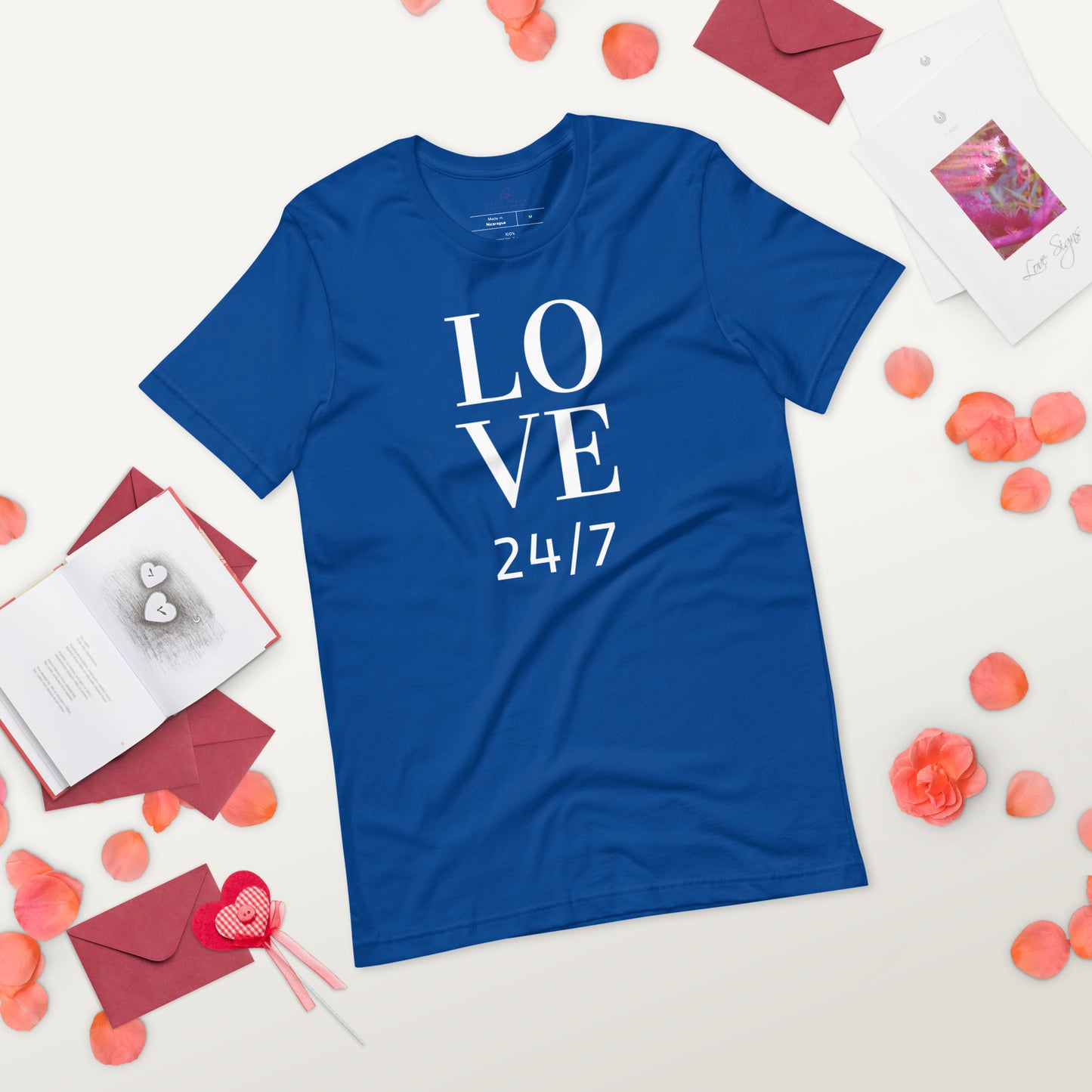 Unisex Tee Bella + Canvas 3001: Love 24/7 (white text)