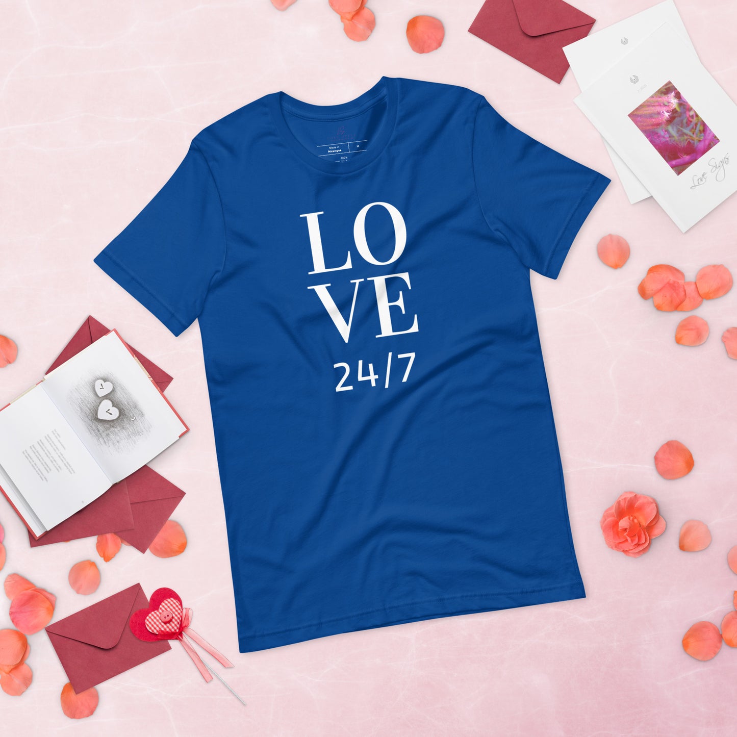 Unisex Tee Bella + Canvas 3001: Love 24/7 (white text)