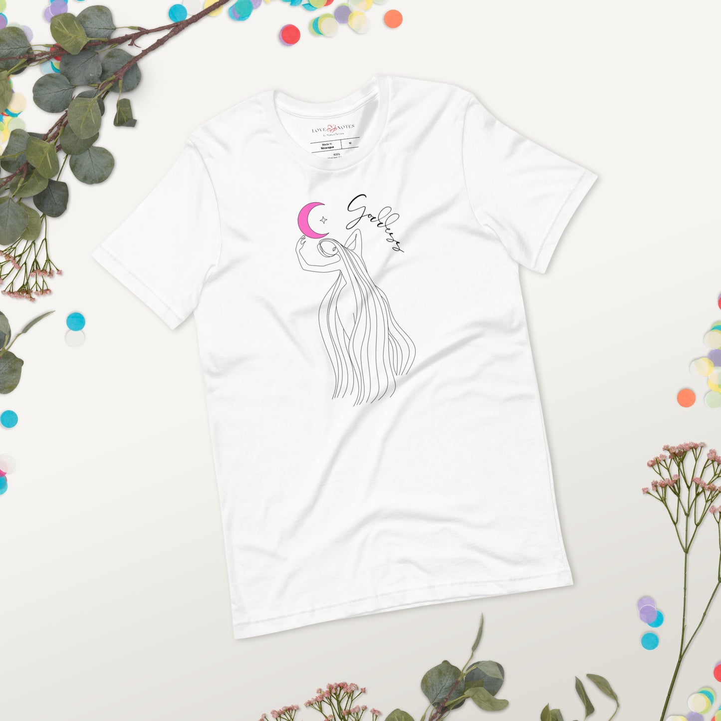 Unisex Tee: Standing Goddess (pink moon)