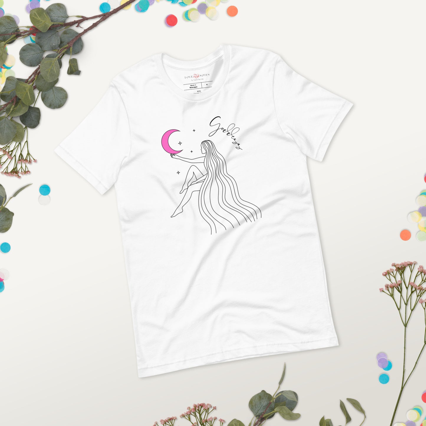 Unisex Tee: Sitting Goddess (pink moon)