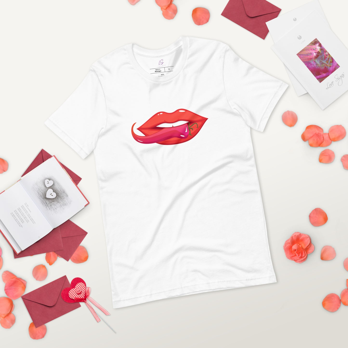 Unisex Tee: Vivid Red Mouth & Chili Pepper