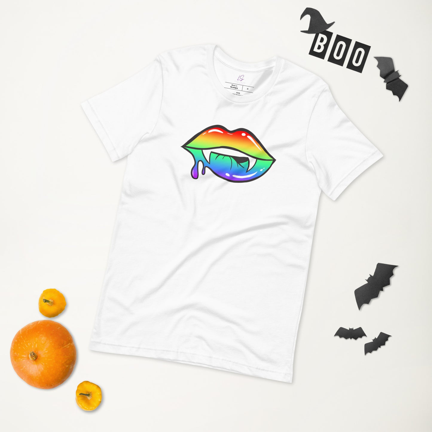 Unisex Tee: Rainbow Vamp Lips