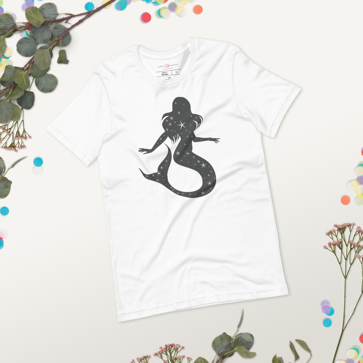 Unisex Tee: Gray Sparkle Mermaid