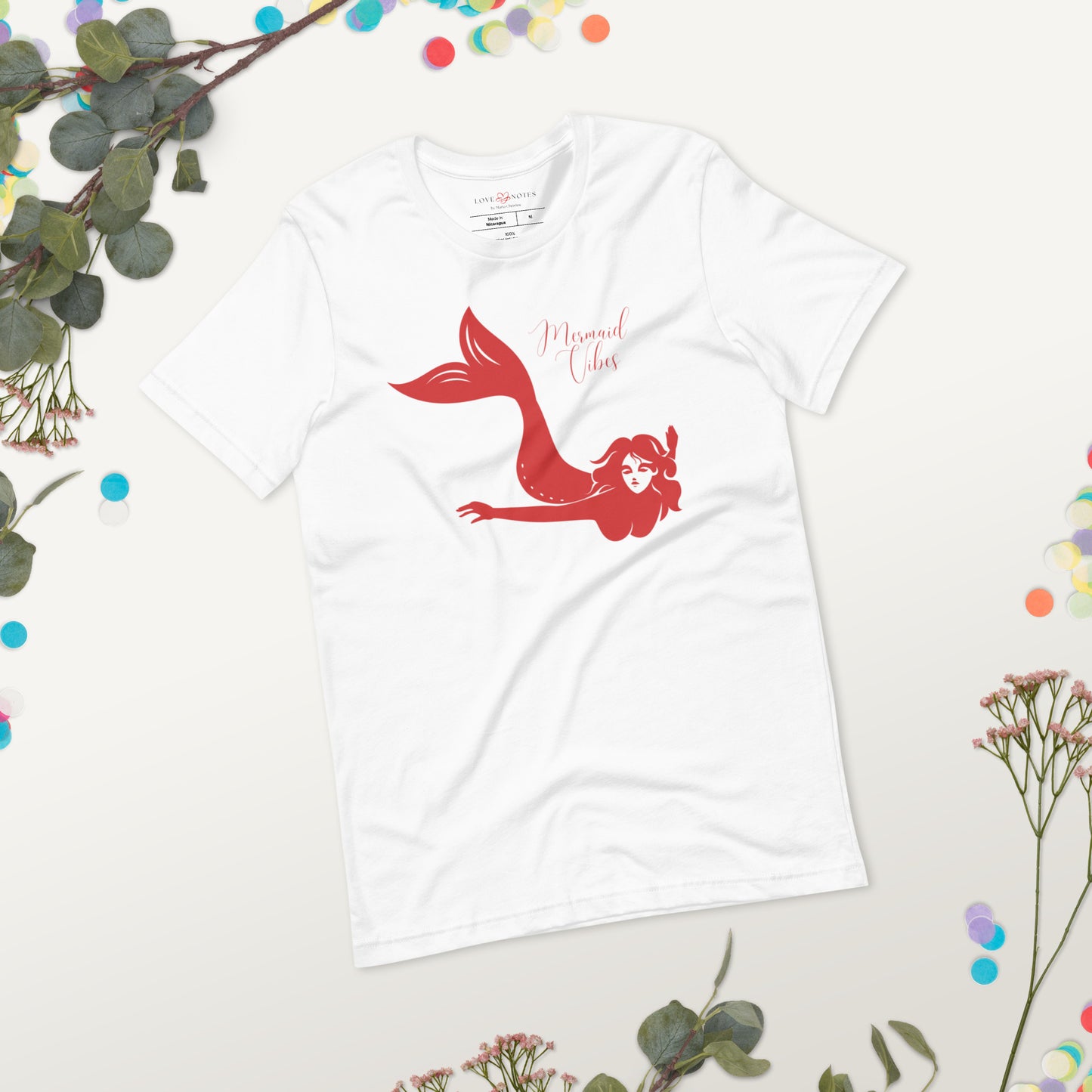 Unisex Tee: Mermaid Vibes (red)