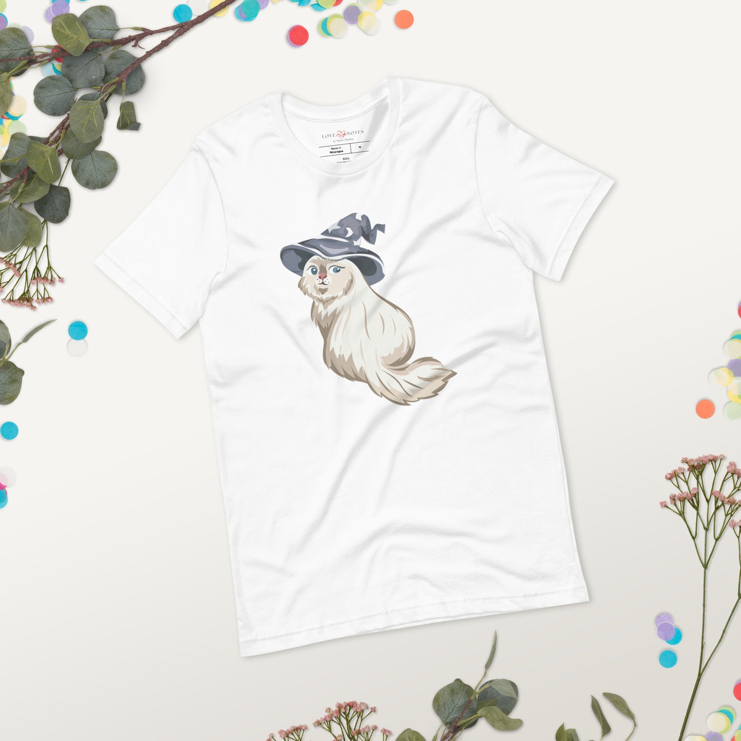 Unisex Tee Bella + Canvas 3001: Fluffy Witch Cat