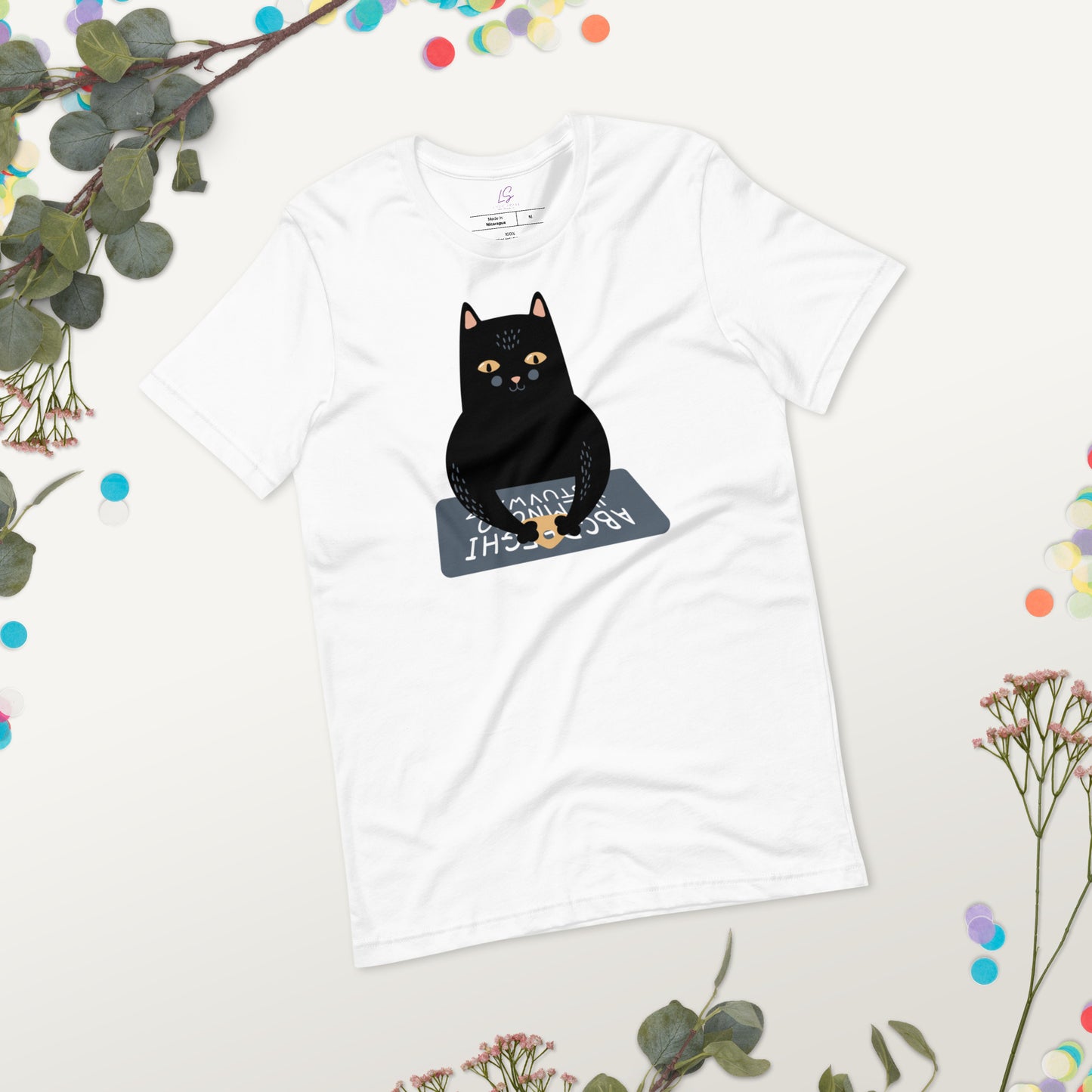 Unisex Tee Bella + Canvas 3001: Cat with Spirit Board