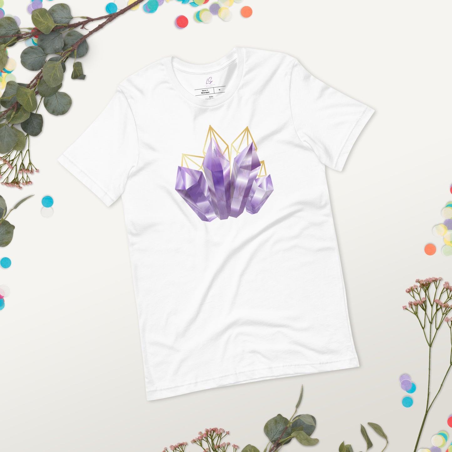 Unisex Tee: Amethyst Crystals