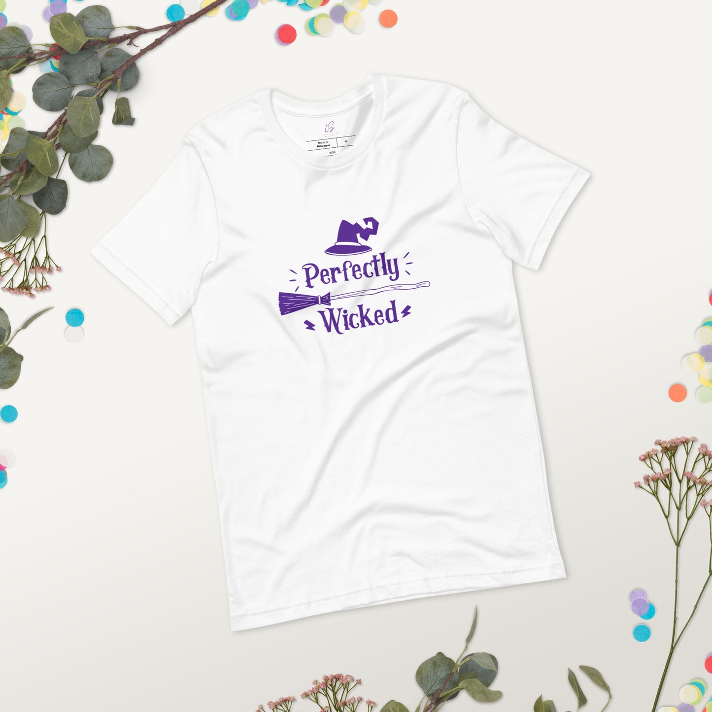 Unisex Tee Bella + Canvas 3001: Perfectly Wicked (broom/purple)