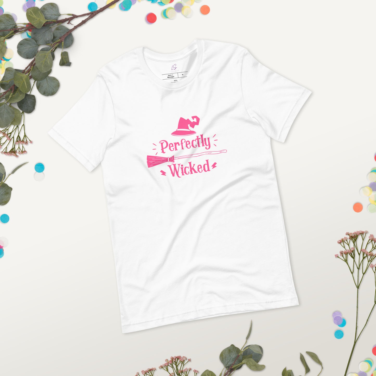 Unisex Tee Bella + Canvas 3001: Perfectly Wicked (broom/pink)