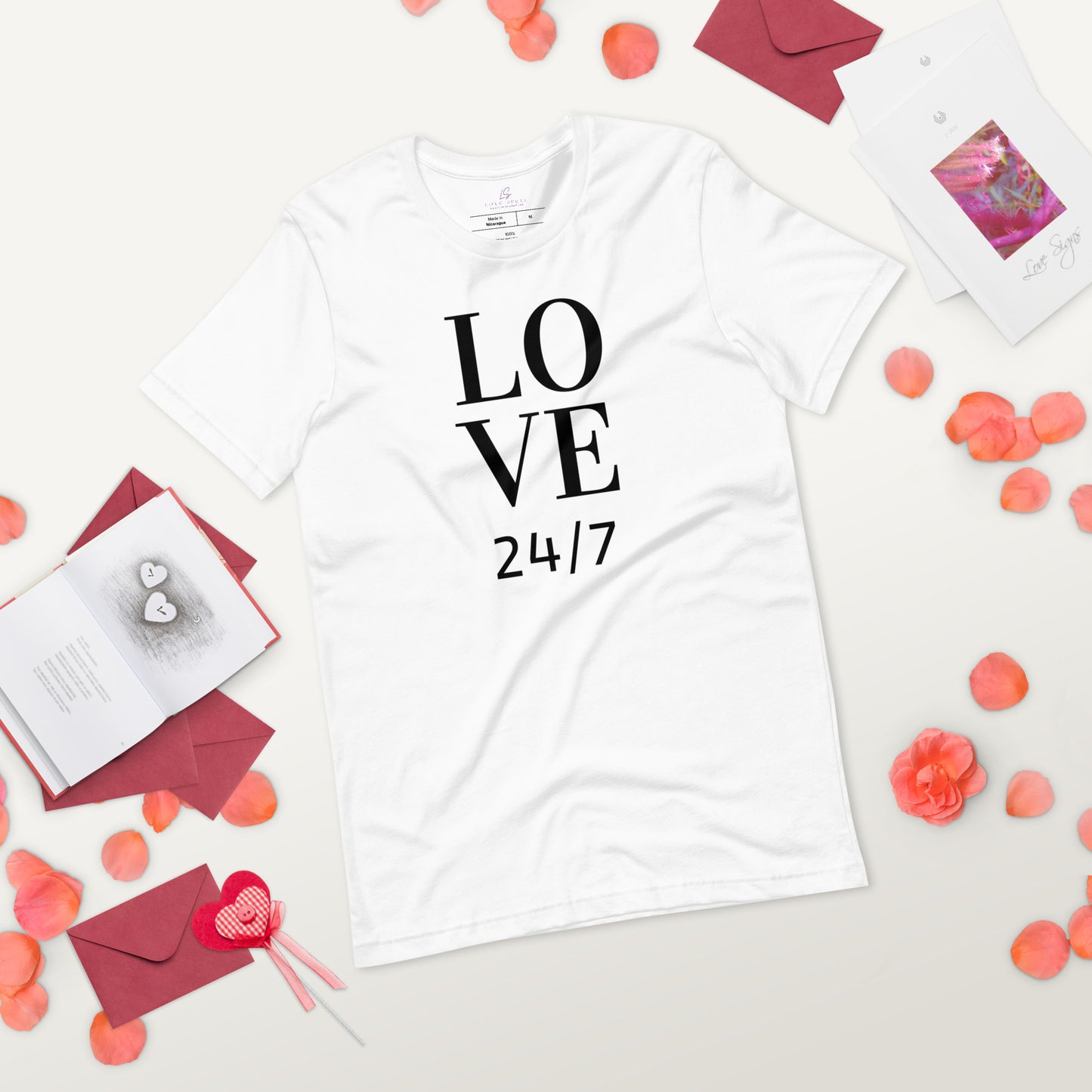 Unisex Tee Bella + Canvas 3001: Love 24/7 black text)