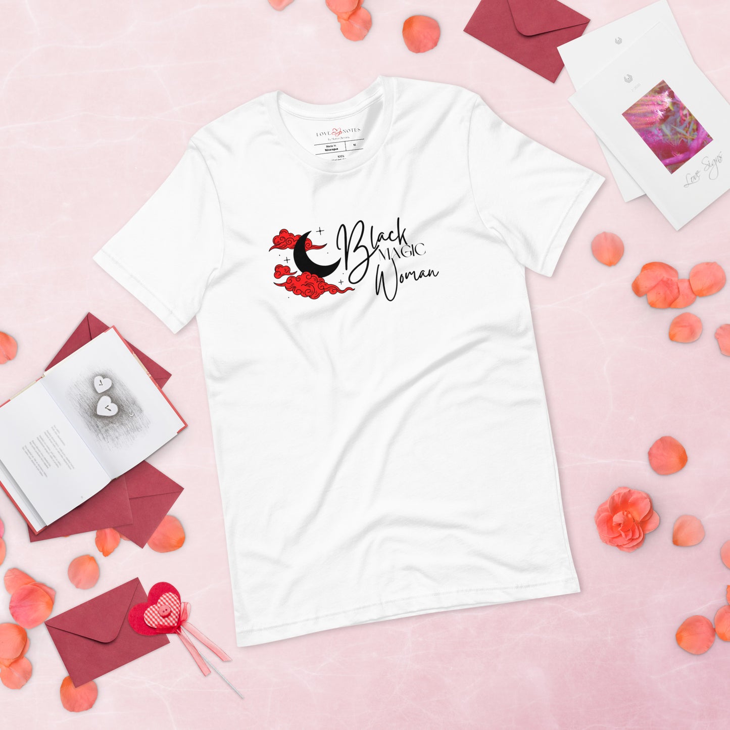 Unisex Tee: Black Magic Woman (red clouds)