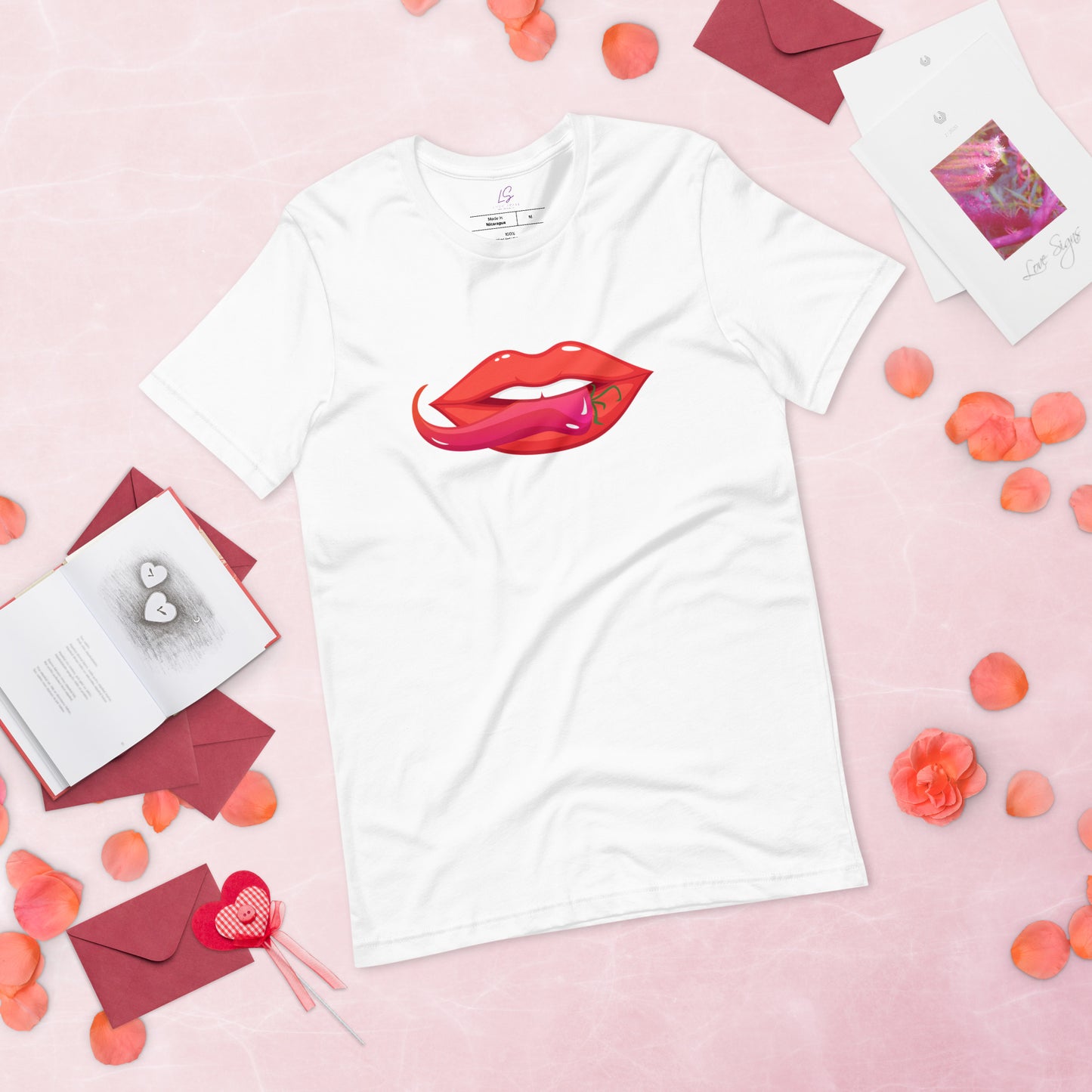 Unisex Tee: Vivid Red Mouth & Chili Pepper