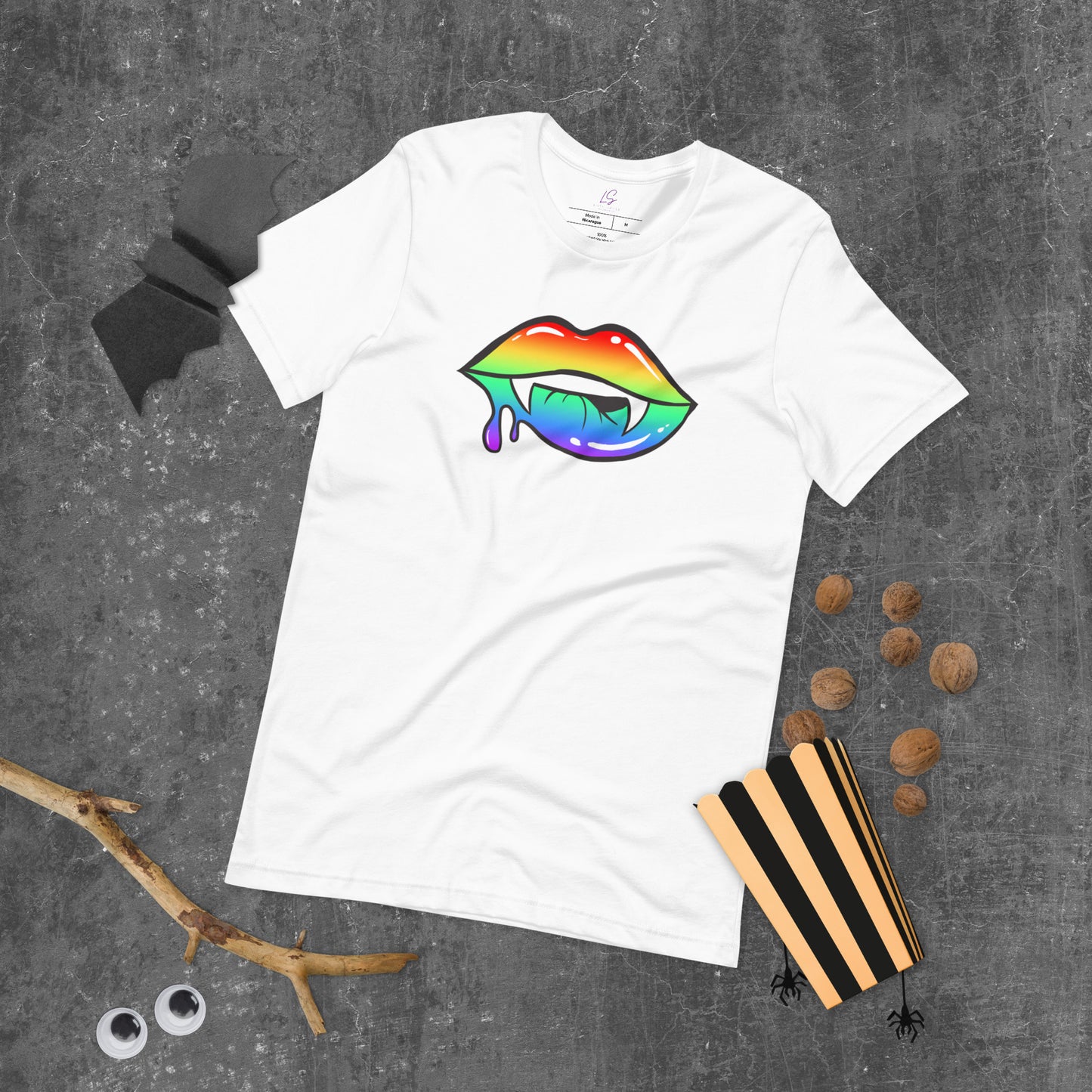 Unisex Tee: Rainbow Vamp Lips